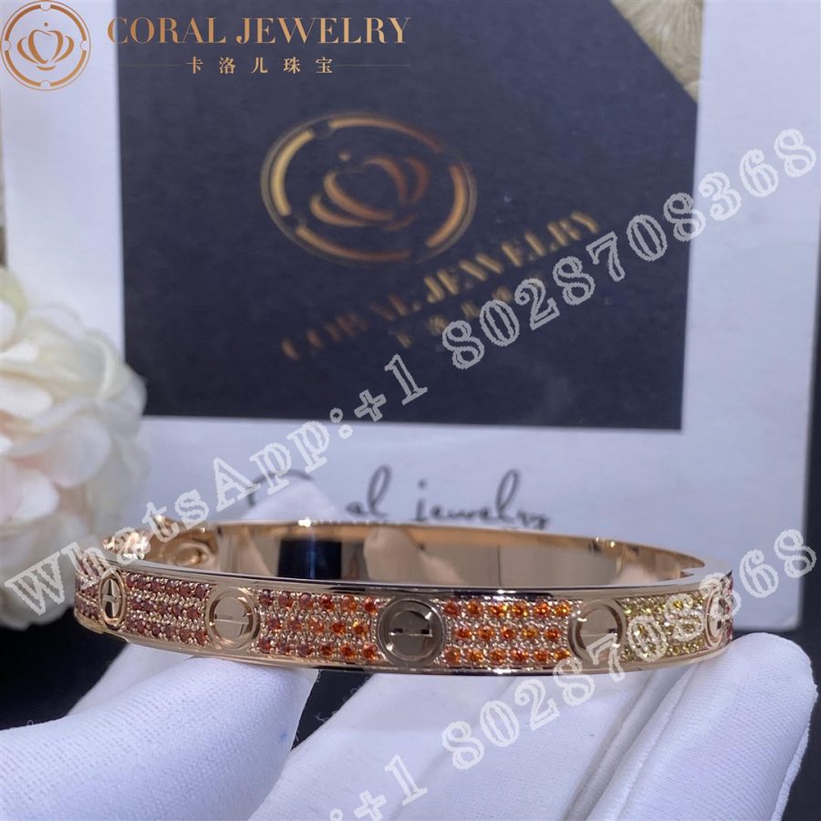 Cartier Love Bracelet Rose Gold Pave Sapphire - Image 5