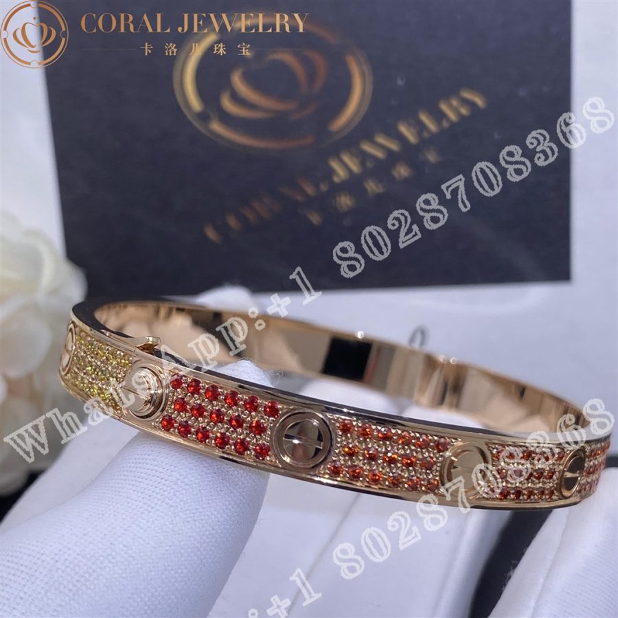 Cartier Love Bracelet Rose Gold Pave Sapphire - Image 6