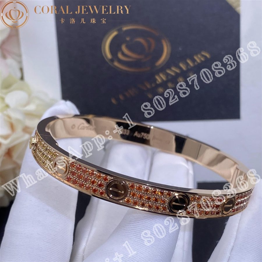 Cartier Love Bracelet Rose Gold Pave Sapphire - Image 4