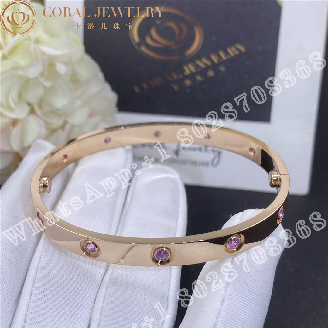 Cartier Love Bracelet Rose Gold Pink Sapphire Coral (1)