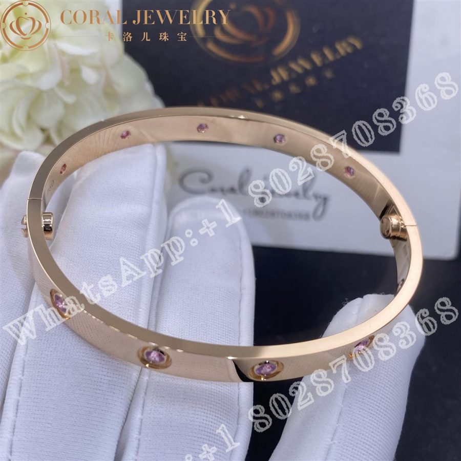 Cartier Love Bracelet Rose Gold Pink Sapphire - Image 4