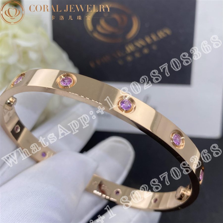 Cartier Love Bracelet Rose Gold Pink Sapphire - Image 5