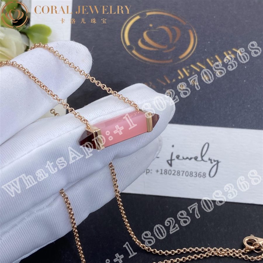 Cartier Les Berlingots De Cartier Necklace Medium Model Rose Gold, Pink Chalcedony, Garnet B7224768 - Image 3