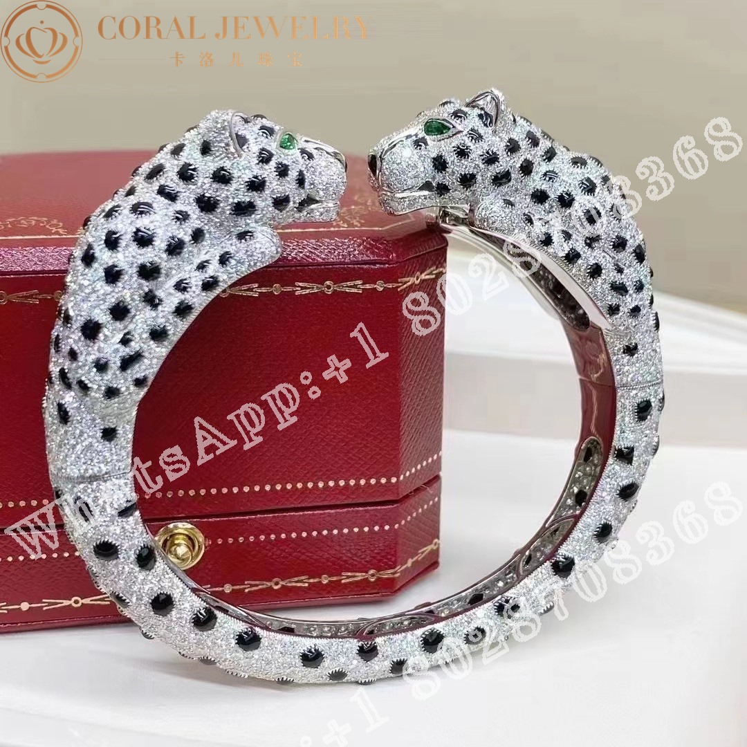 Cartier Panthere Diamond Onyx And Emerald Bangle H6s00077 Coral (1)