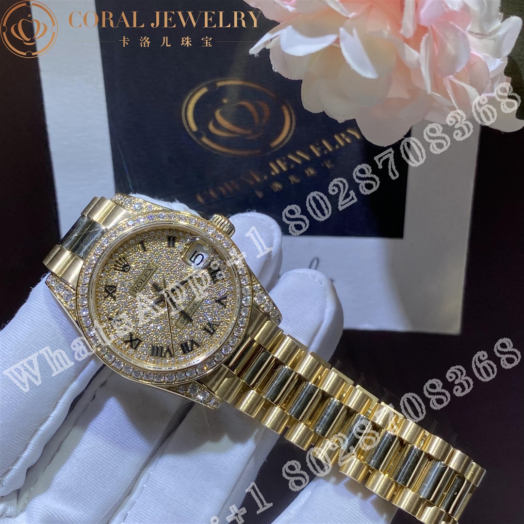 Rolex Datejust Lady In Yellow Gold 178158 31mm Coral (1)