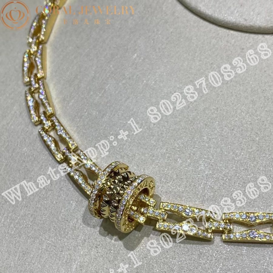 Bulgari B.Zero1 Rock Chain Necklace in 18 Kt Yellow Gold with Pavé Diamonds Ref.: 360212 - Image 4