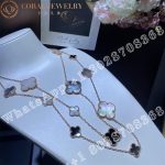 Van Cleef & Arpels Magic Alhambra Long Necklace, 16 Motifs Rose Gold, Mother-of-pearl, Onyx - Image 7