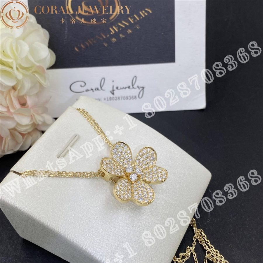 Van Cleef & Arpels Frivole clip pendant, very large model Yellow gold, Diamond - Image 4