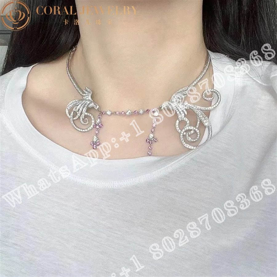 Van Cleef & Arpels Oiseaux de Paradis Necklace White gold, Diamond VCARN5OJ00 - Image 4
