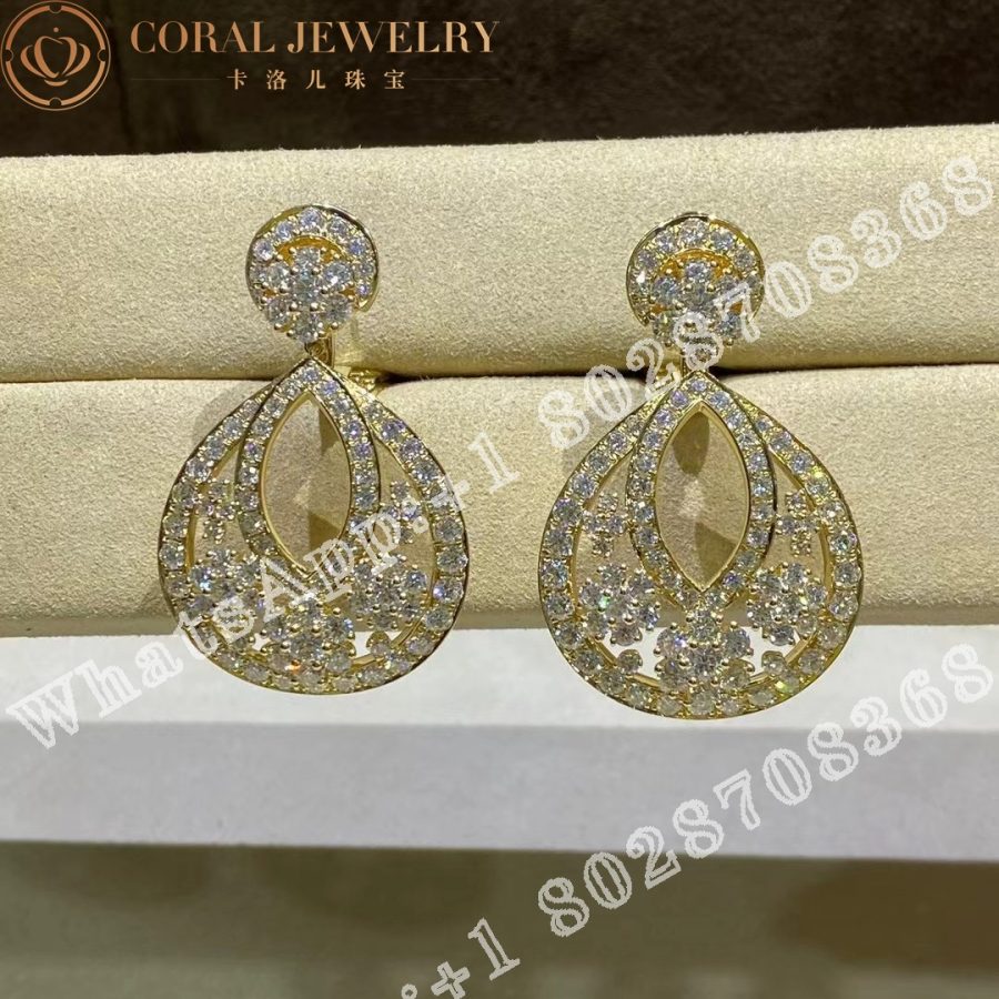 Van Cleef & Arpels Snowflake Earrings, Large Model 18k Yellow Gold, Diamond VCARO3RU00 - Image 4