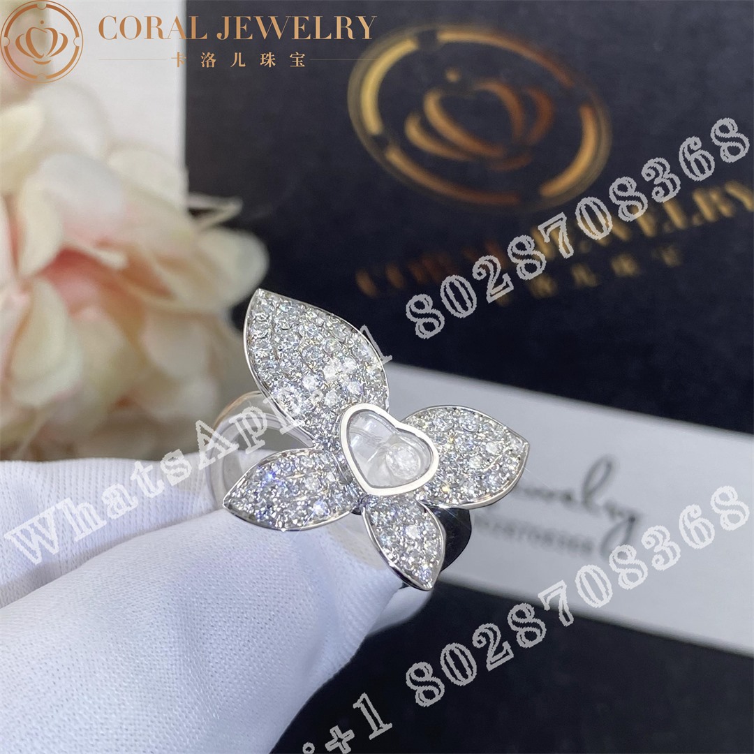 Chopard Happy Butterfly X Mariah Carey Ring, Ethical White Gold, Diamonds @828536-1010
