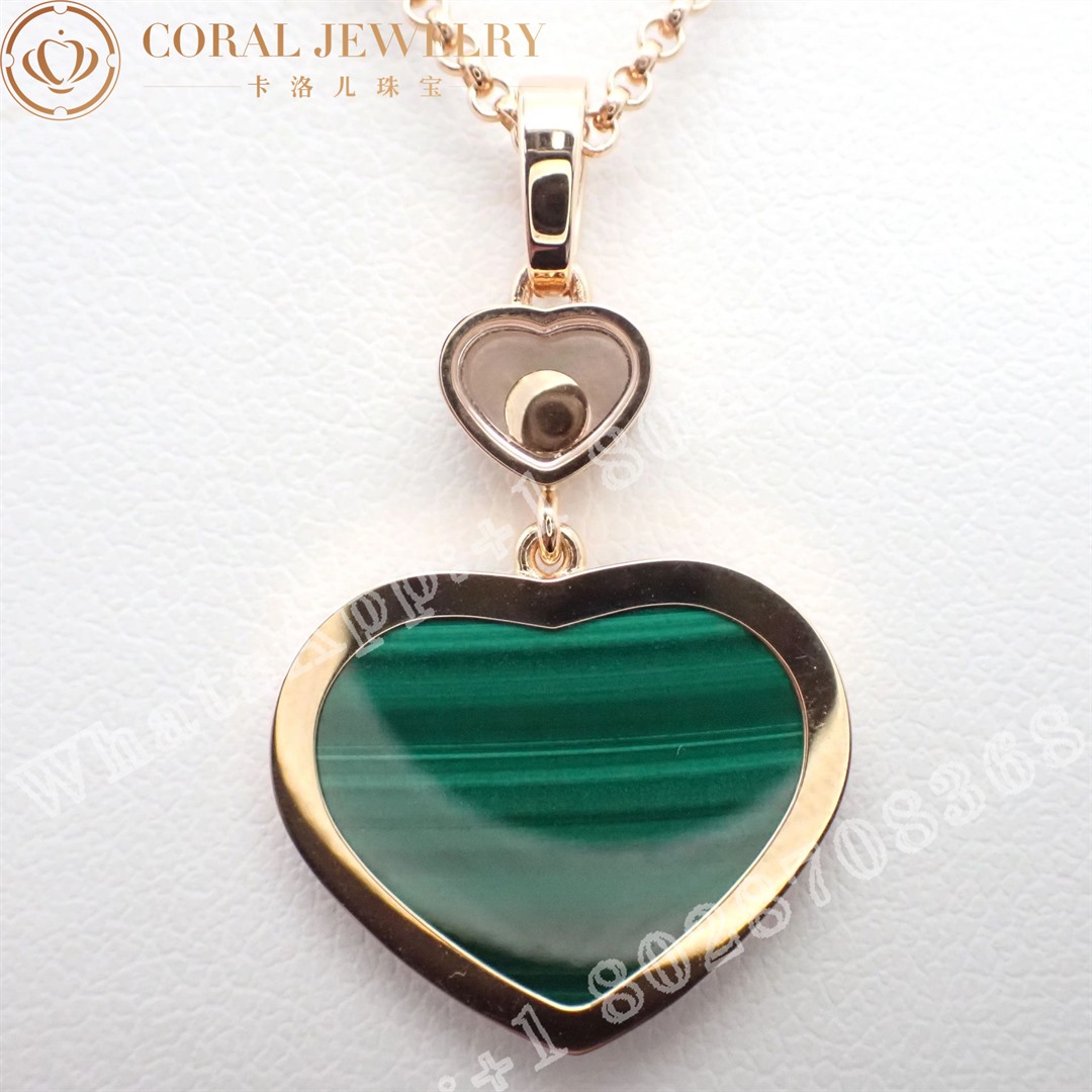 Chopard Happy Hearts Pendant, Ethical Rose Gold, Diamond, Malachite 797482-5151 - Image 3