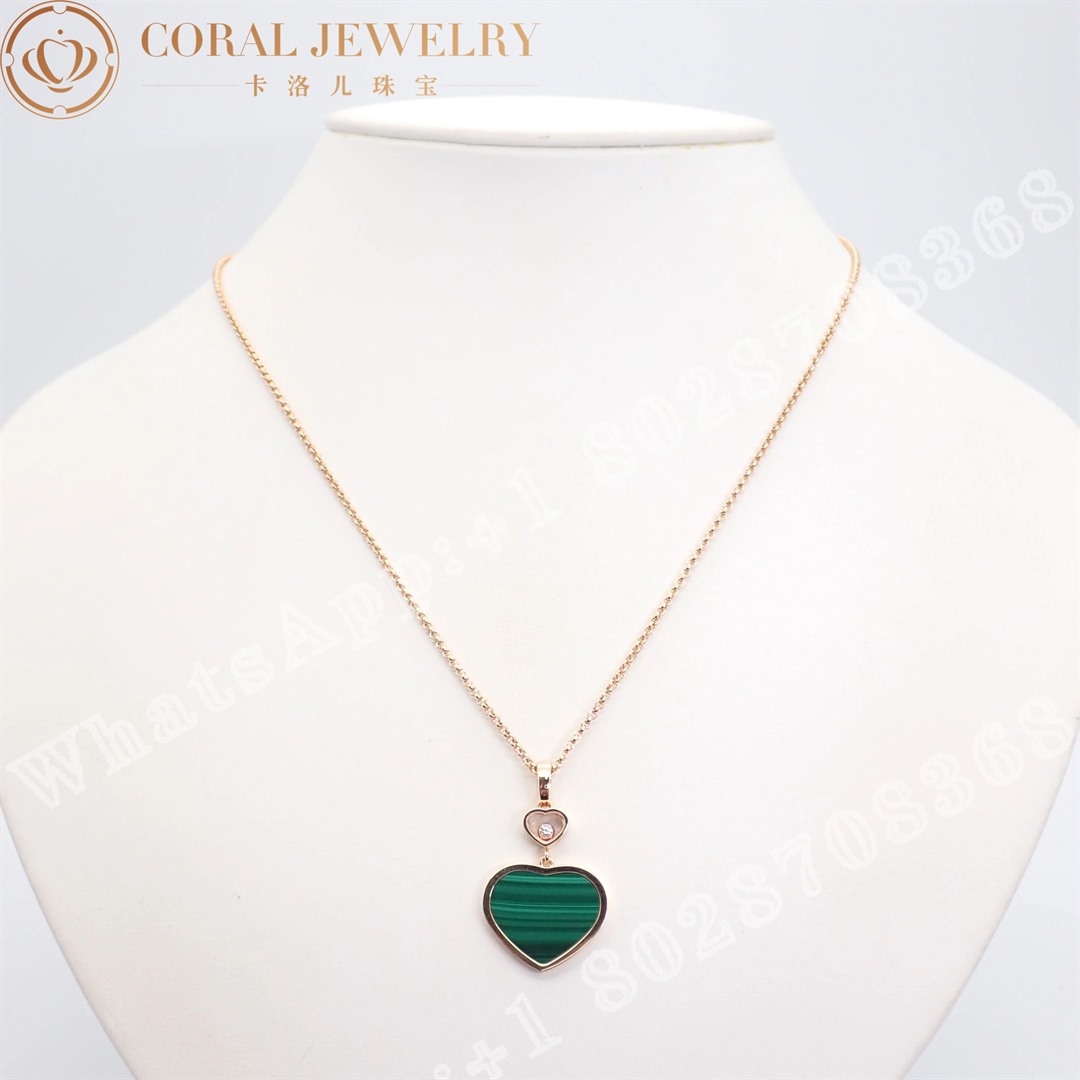 Chopard Happy Hearts Pendant Ethical Rose Gold Diamond Malachite 797482 5151 Coralp (4)