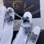 Van Cleef & Arpels Vintage Alhambra bracelet, 5 motifs White gold, Pietersite - Image 3