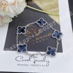 Van Cleef & Arpels Vintage Alhambra bracelet, 5 motifs White gold, Pietersite - Image 6