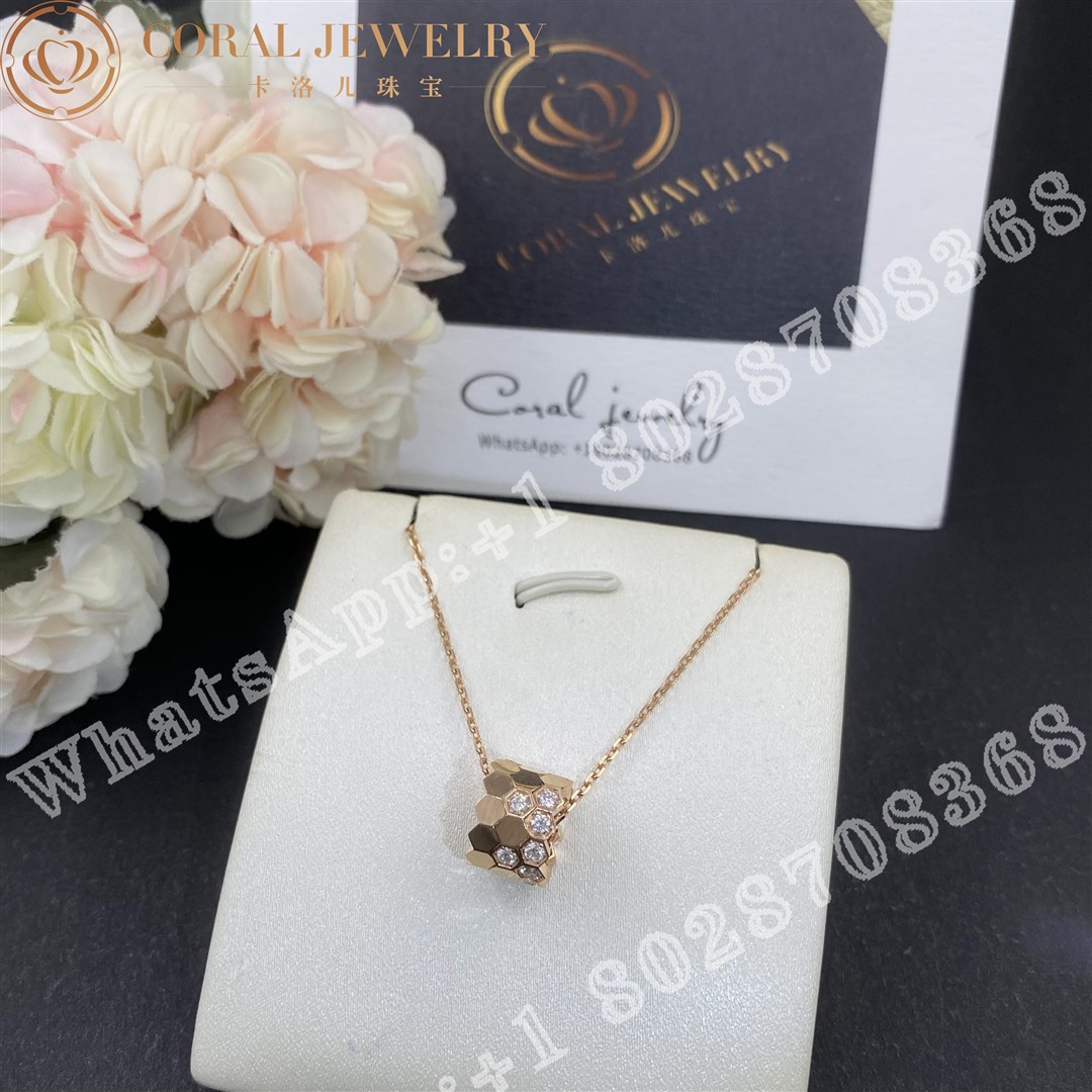 Chaumet Bee My Love Pendant Medium Model Rose Gold Diamonds Coral (2)