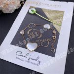 Chopard Happy Hearts 18K Rose Gold Mother-Of-Pearl & Diamond Charm Bracelet 857482-5031 - Image 5