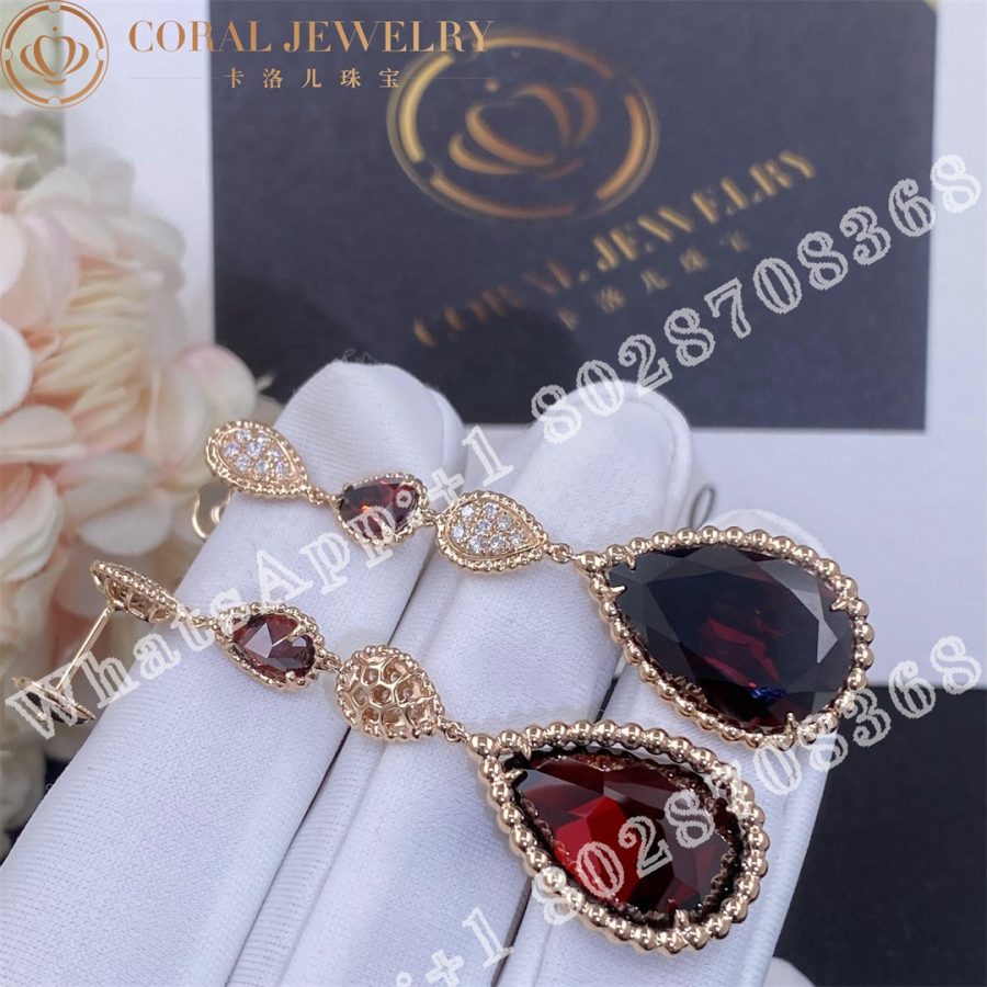 Boucheron Serpent Bohème Pendant Earrings, Rhodolite Garnets, Xs and L Motifs JCO01312 - Image 6