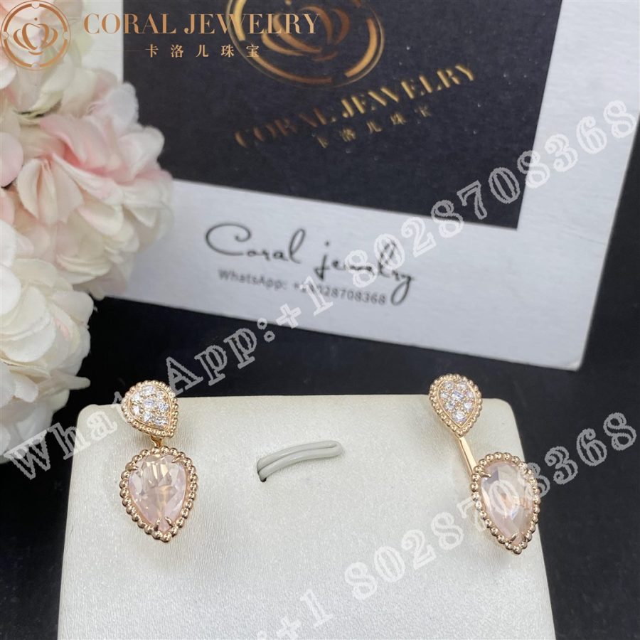 Boucheron Serpent Bohème Rose Quartz Earring, S and Xs Motifs JCO01567 - Image 6