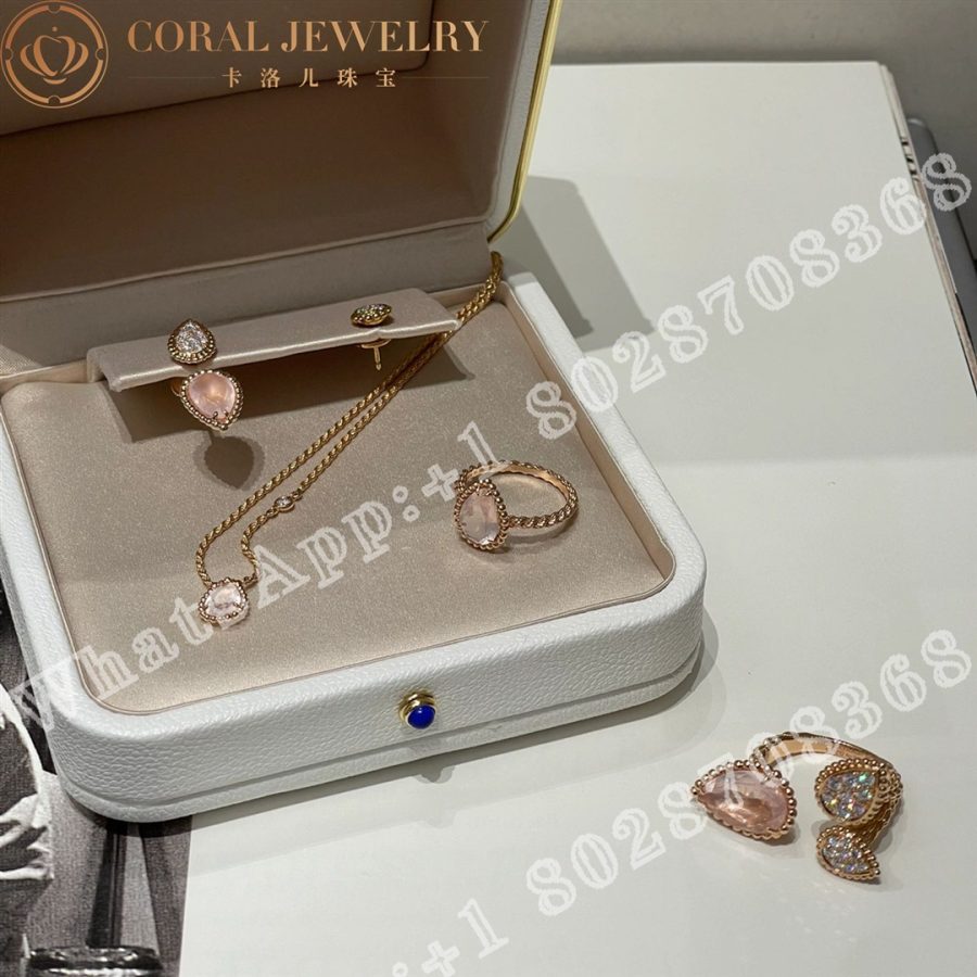 Boucheron Serpent Bohème Rose Quartz Earring, S and Xs Motifs JCO01567 - Image 10