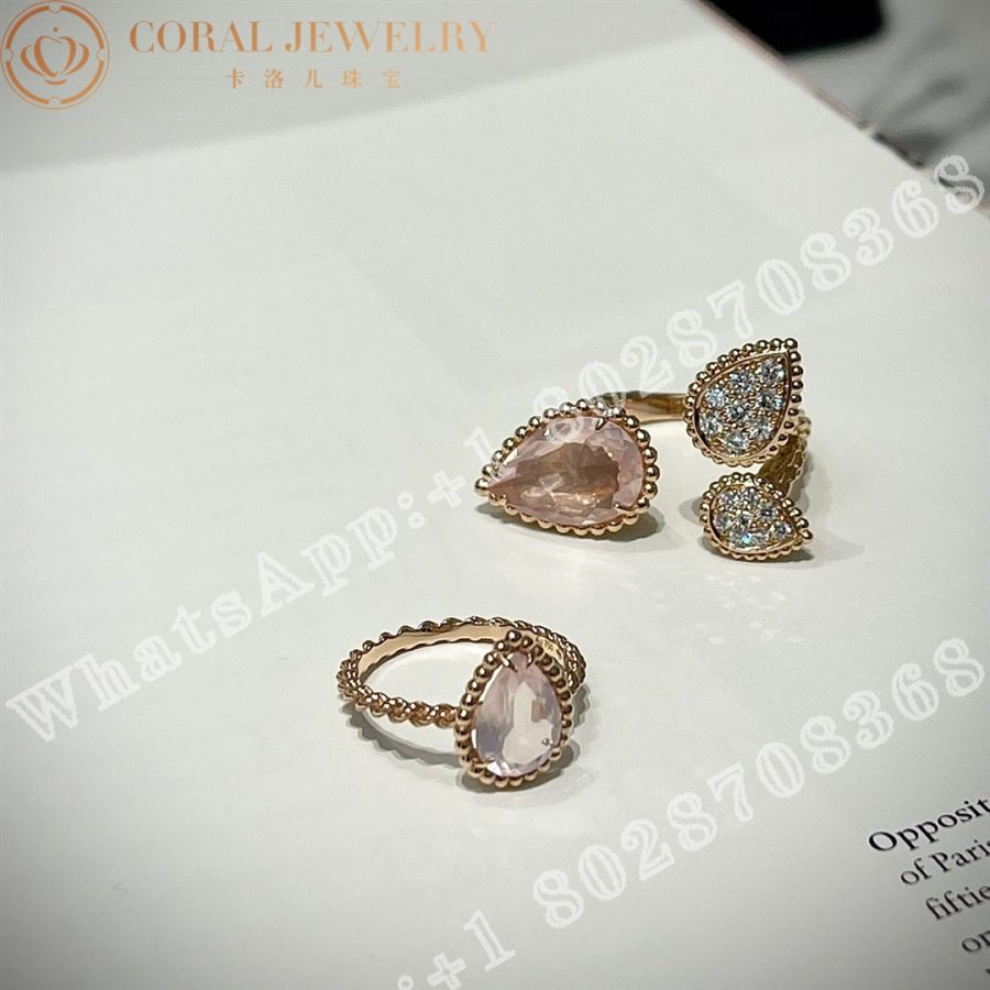 Boucheron Serpent Bohème Rose Quartz Ring S Motif JRG03184 - Image 9