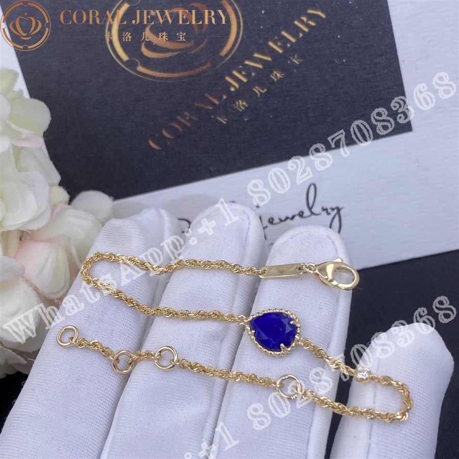 Boucheron Serpent Boheme Yellow Gold Diamond Lapis Lazuli Bracelet JBT00800 - Image 3