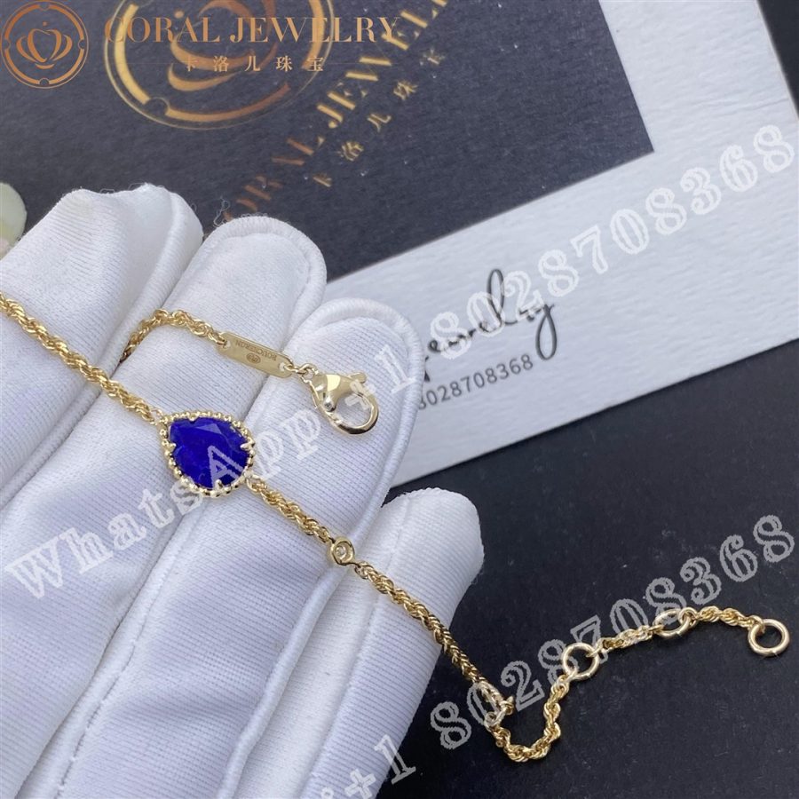 Boucheron Serpent Boheme Yellow Gold Diamond Lapis Lazuli Bracelet JBT00800 - Image 5