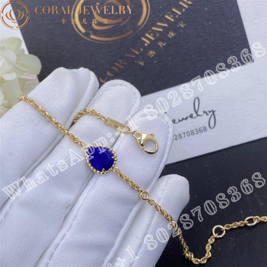 Boucheron Serpent Boheme Yellow Gold Diamond Lapis Lazuli Bracelet JBT00800 - Image 6