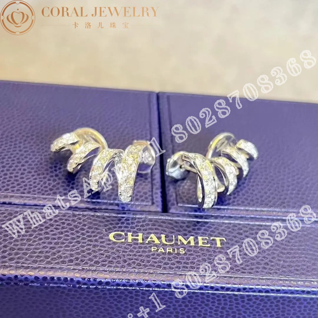 Chaumet Torsade De Chaumet Earrings White Gold Diamonds Coral (1)