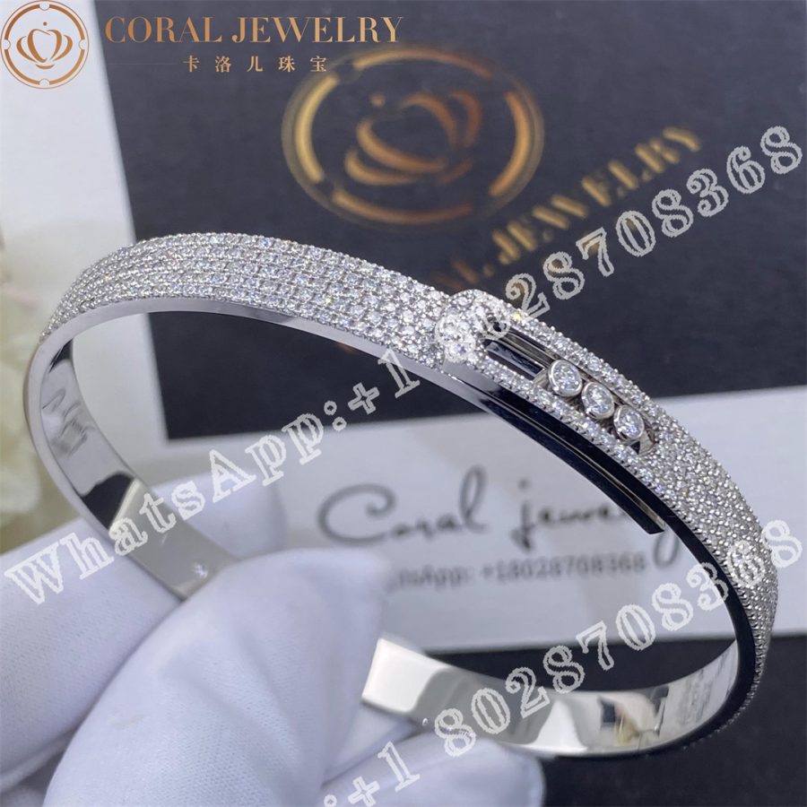 Messika Move Noa full pavé diamond bangle bracelet 12722-WG - Image 4