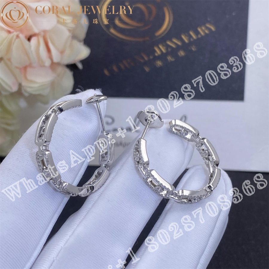 Messika Move Link SM Hoop Earrings White Gold Diamond Earrings 12716-WG - Image 3