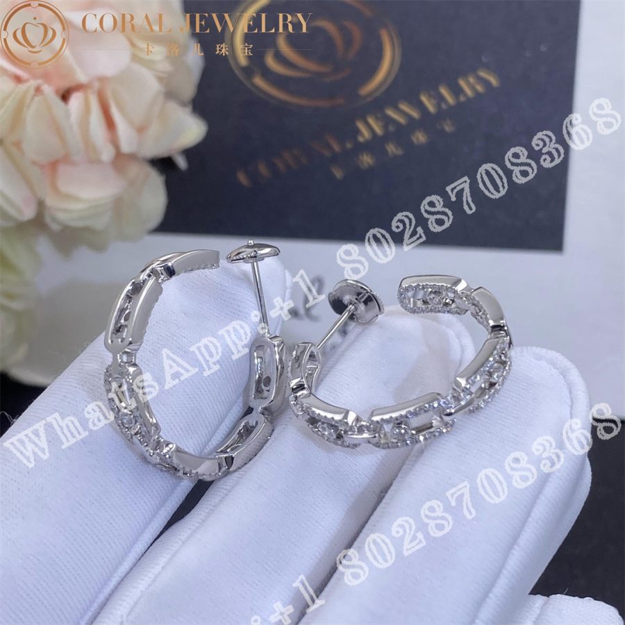 Messika Move Link SM Hoop Earrings White Gold Diamond Earrings 12716-WG - Image 4