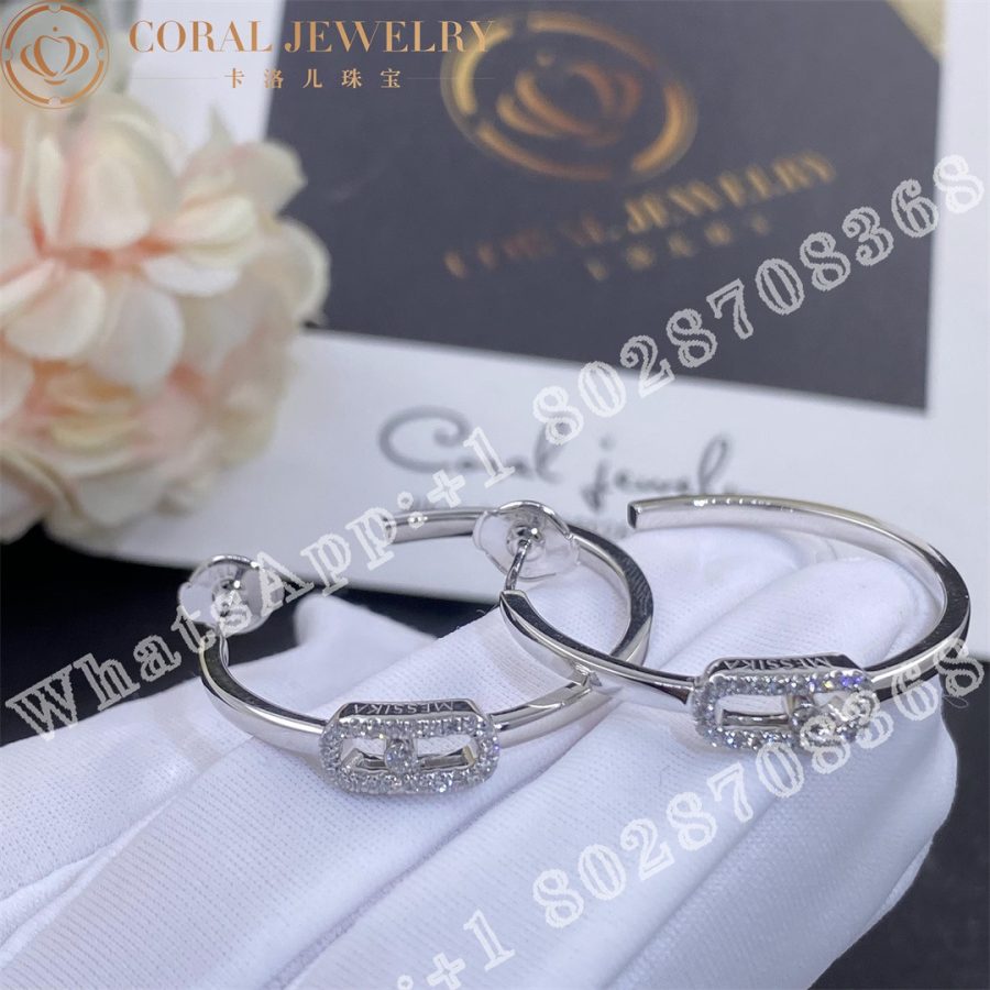 Messika Move Uno Small Hoop Earrings White Gold Diamond Earrings 12485-WG - Image 5