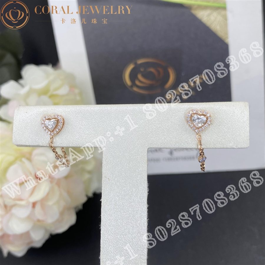 Messika Joy cœur 0.15-carat single diamond chain earring Pink Gold Diamond Earrings 11557-PG - Image 5