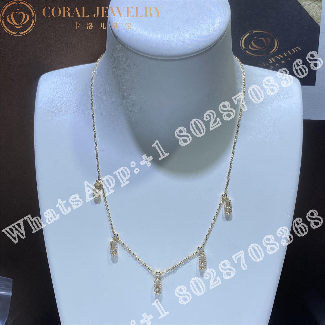 Messika Move Uno Pave Drop Pendant Choker Yellow Gold Diamond Necklace 12150 Yg Coral (12)