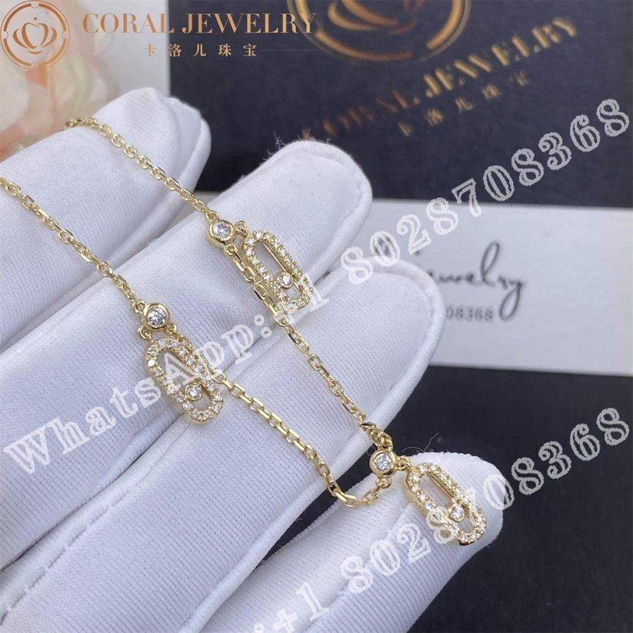 Messika Move Uno Pavé Drop Pendant Choker Yellow Gold Diamond Necklace 12150-YG - Image 4