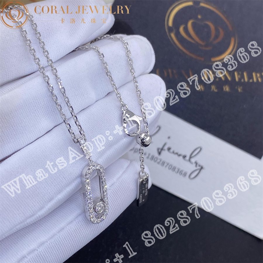 Messika Move Uno Pavé LM White Gold Diamond Necklace 12058-WG - Image 4