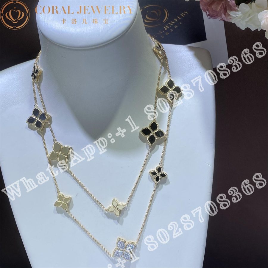 Roberto Coin Princess Flower 18ct Yellow Gold 0.45ct Diamond Necklace ADR777CL0650 YW - Image 3