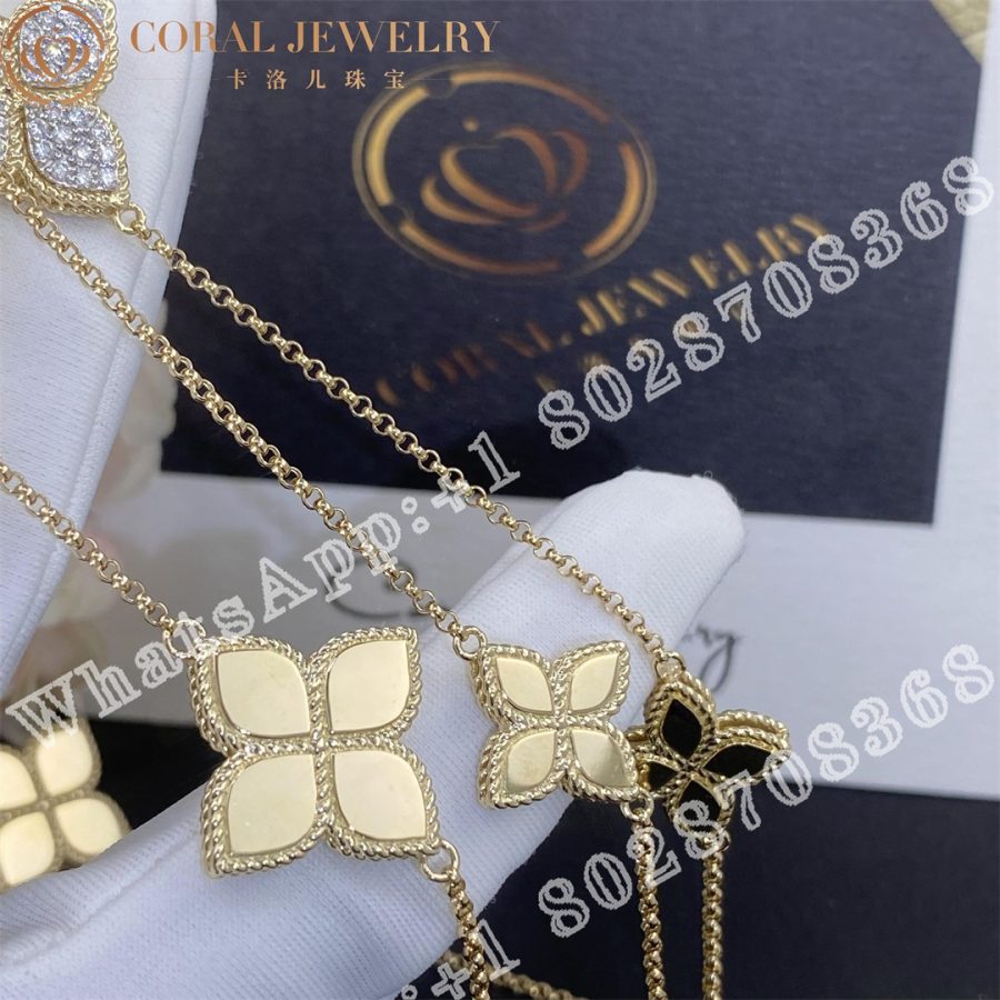 Roberto Coin Princess Flower 18ct Yellow Gold 0.45ct Diamond Necklace ADR777CL0650 YW - Image 5