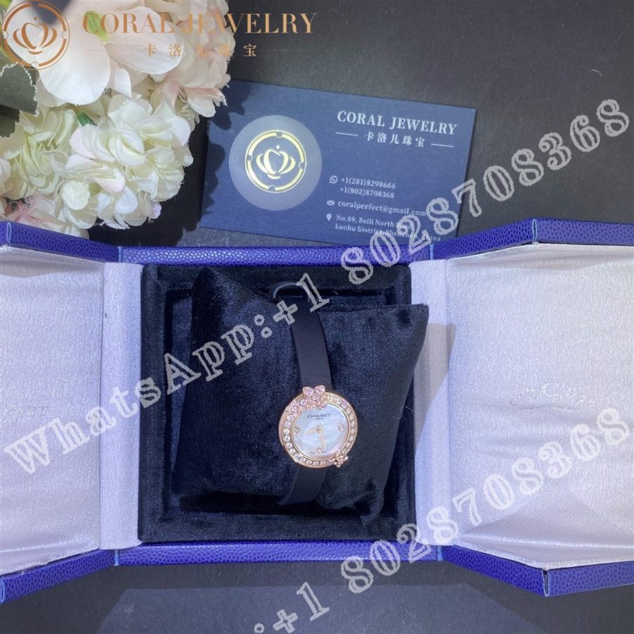 Chaumet Hortensia Eden Watch Rose Gold Diamonds Mother Of Pearl Coral (2)