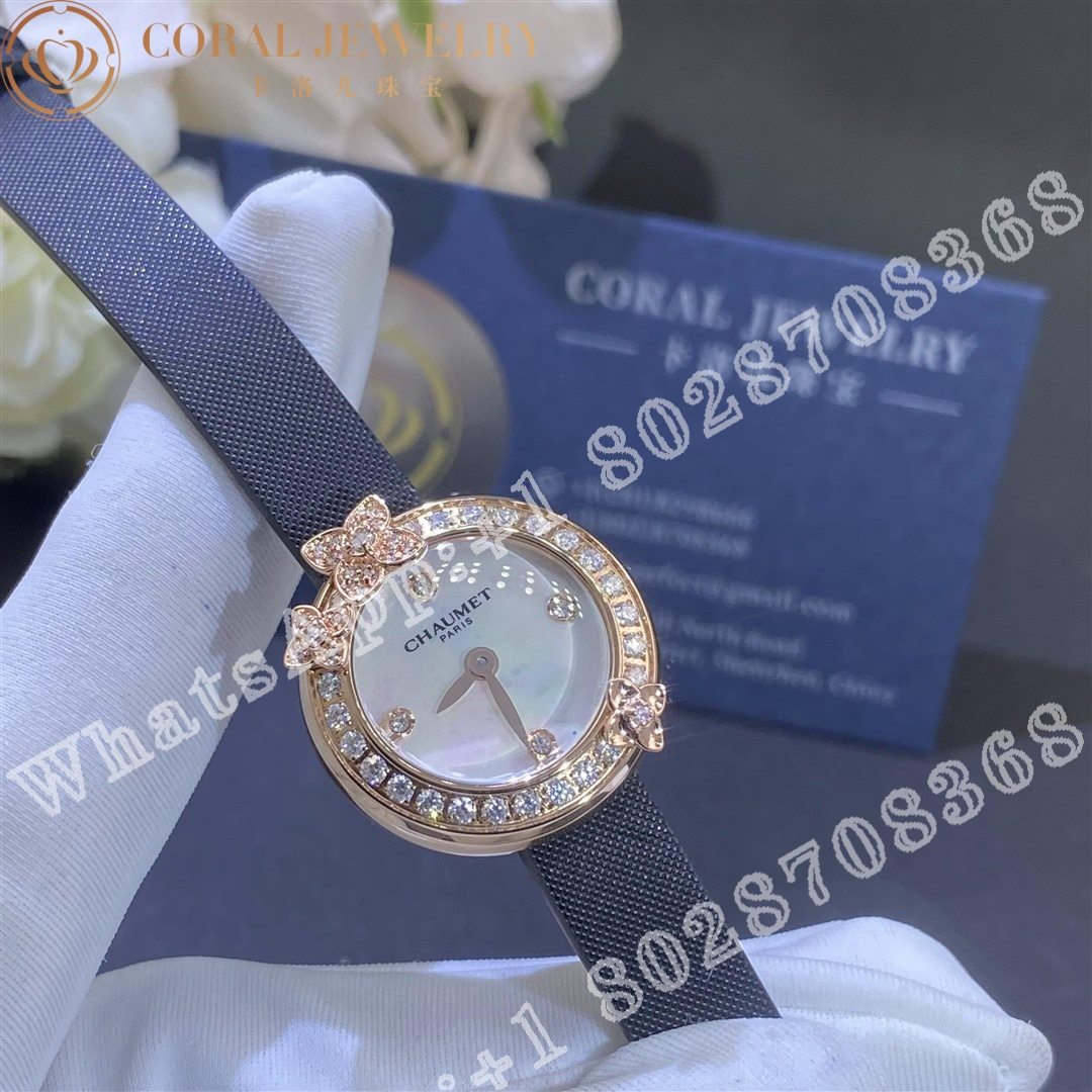 Chaumet Hortensia Eden Watch Rose Gold Diamonds Mother Of Pearl Coral (3)