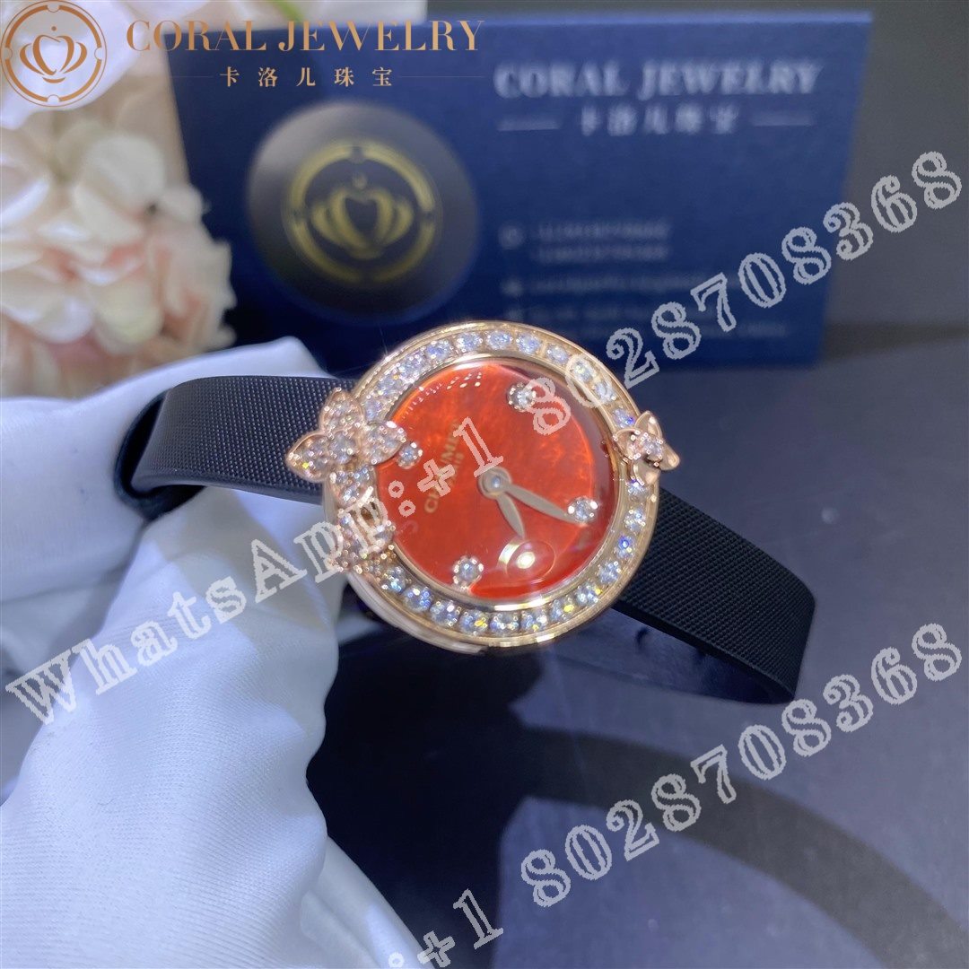 Chaumet Hortensia Eden Watch Small Model Rose Gold Diamonds Carnelian Coral (8)