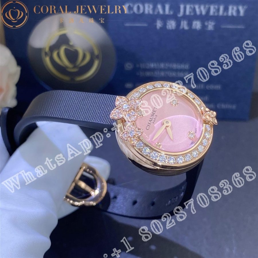 Chaumet Hortensia Eden Watch Small Model Rose Gold Diamonds Pink Opal (3)