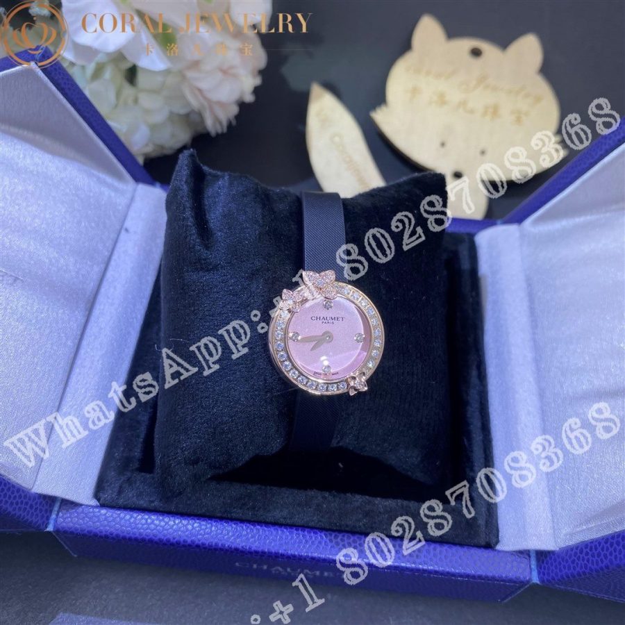 Chaumet Hortensia Eden Watch Small Model Rose Gold Diamonds Pink Opal (6)