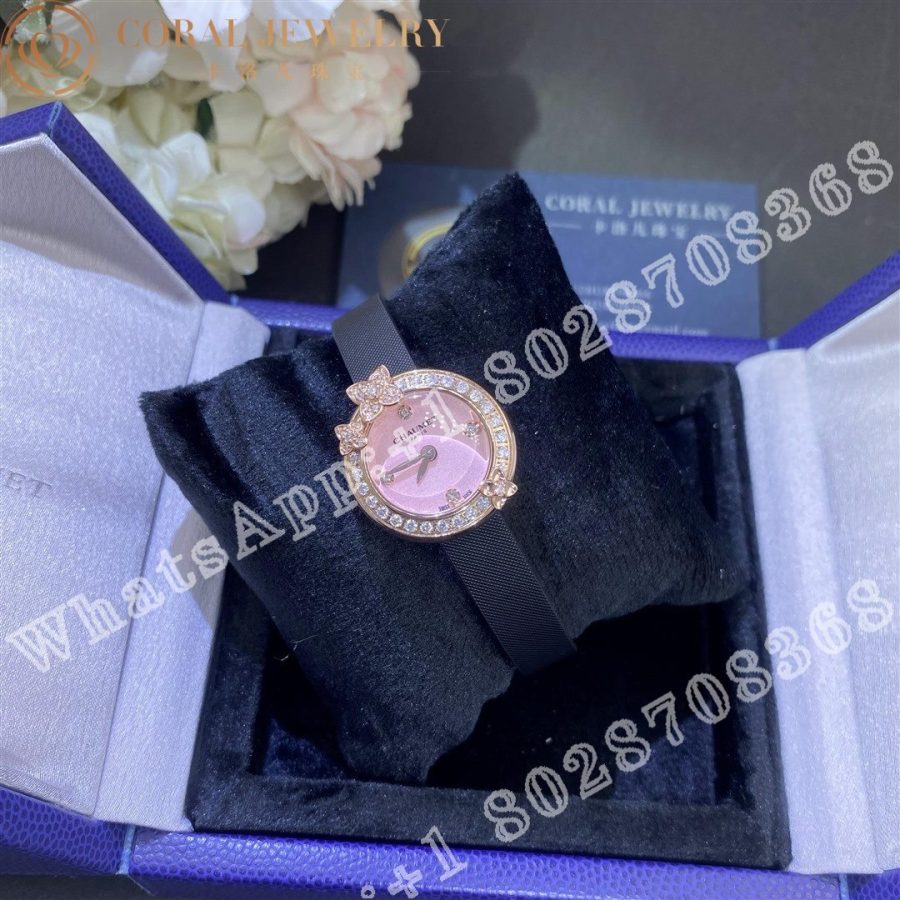 Chaumet Hortensia Eden Watch Small Model Rose Gold Diamonds Pink Opal (8)