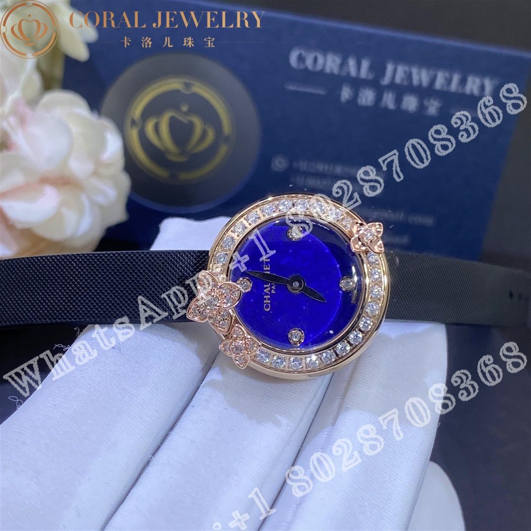 Chaumet Hortensia Watch Steel Diamonds Lapis Lazuli Coral (2)