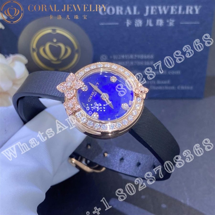 Chaumet Hortensia Watch Steel Diamonds Lapis Lazuli Coral (3)